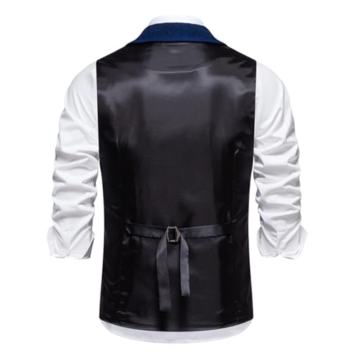 Image of maxToonrain Mens Classic Tweed Suit Vest Casual Sleeveless Herringbone Vest for Tuxedo