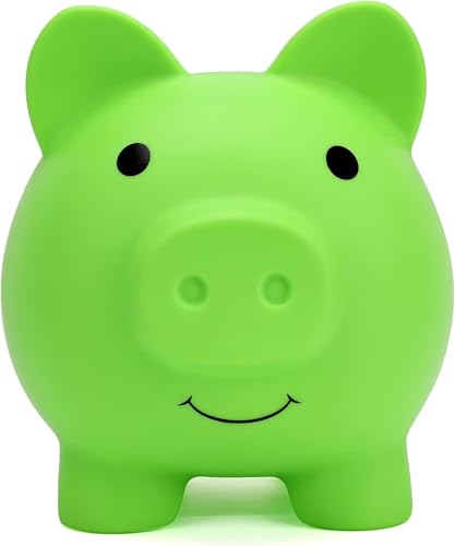 Image of Piggy Bank,Saving Box for Girls and Boys,Money Bank for Kids ,Unbreakable Plastic Piggy Banks (Green)