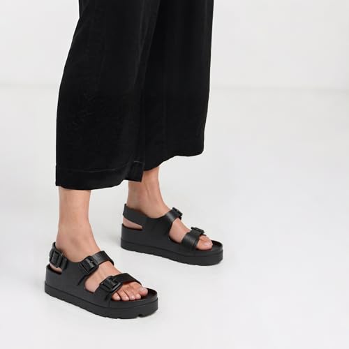 SOSOWHLTE Women's Platform Sandals with Arch Support - 3 Adjustable Straps Summer Beach Sandals, Lightweight & Slip-Resistant3