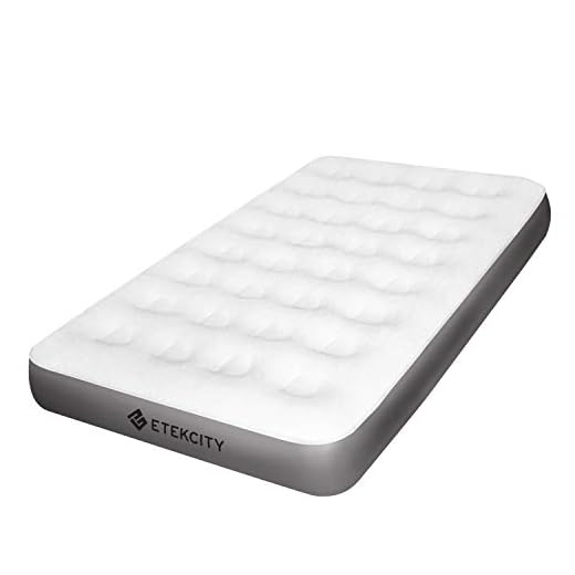 Etekcity Camping Air Mattress, Inflatable Mattress Air Bed Queen Twin with Coil Beam Technology, Height 9", Carry Bag, White, No Pump Included (Twin 9)