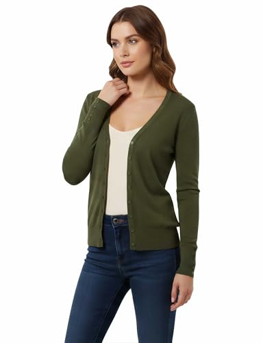 Image of Allsense Women's Long-Sleeve V-Neck Cardigan Sweater | Button Down, Lightweight Soft Knit