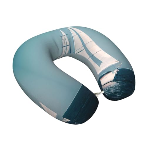Almohada portátil de viaje con diseño de paisaje marítimo miniatura 2
