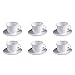 Luminarc E8845 Trianon - Tazza da caffè con piattino, 220 ml, in vetro opale, 12 pezzi, colore: Bianco