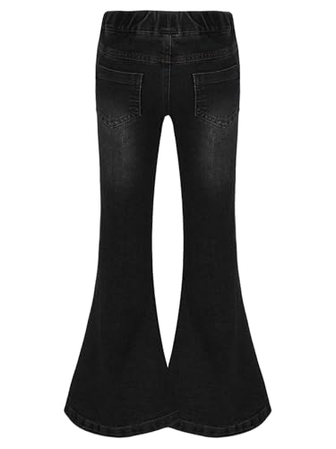 Kids Cowgirl Cute Flare Bootcut Jeans Bell Bottoms Slim Fit Jeans for Girls Casual Denim Long Pants Size 5-162