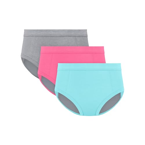 Hanes Girls Absorbency Briefs Underwear 3 Pairs Confident Nights Cotton Overnight Underwear for Girls
