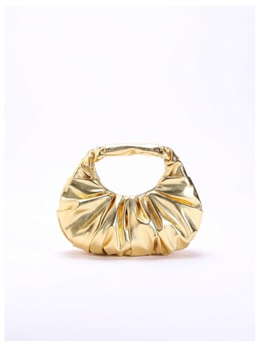 Image of GORGLITTER Women's Evening Bag Wedding Party Prom Handbag Dressy Formal Purse Pleated Metallic Clutch Dumpling Handbag