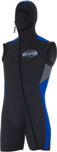 Bare 7mm Velocity, Men's Wetsuit Vest Size MS, (Black, Royal Blue and Gray)