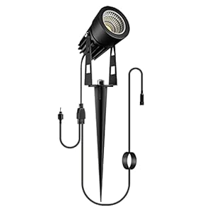 Spurleh Éclairage de Jardin, Lumière de Jardin COB Blanc Chaud IP65 Étanche【No Plug】