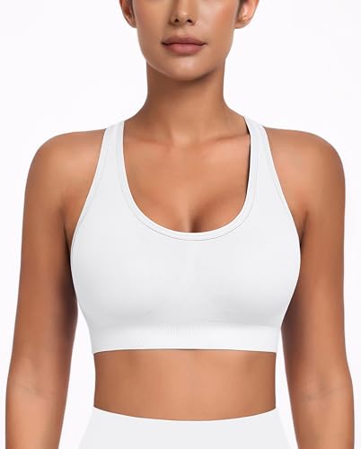 Image of MIRITY Padded Strappy Sports Bra for Women - with Dual Crossback and Adjustable Straps for Workout Gym