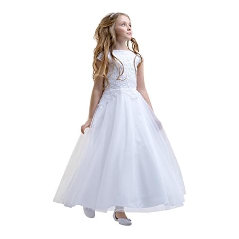 Lacey Bell Girls Holy Communion Dress with Tulle Skirt Cover