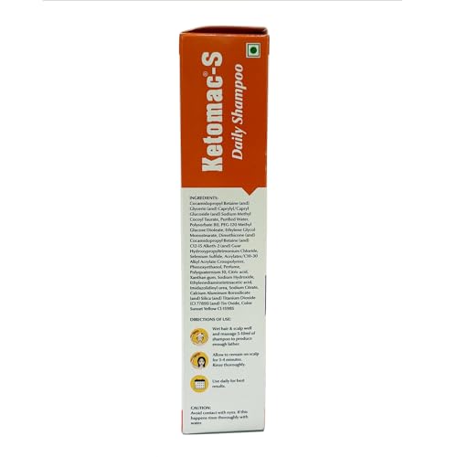 Image of Ketomac-S Daily Hair Cleanser with Selenium Sulfide, Built-in Conditioner, Anti-Dandruff Shampoo, Sulphate and Paraben Free, Oil Control, 110ml Pack of 1