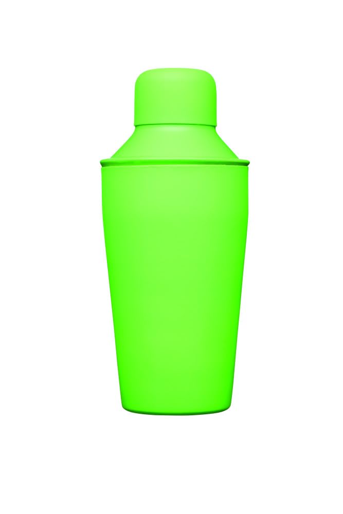 BarCraft Neon Green Mini Cocktail Shaker, Stainless Steel, 300ml