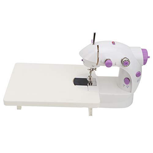 Máquina de coser, máquina de coser eléctrica para el hogar, Mini máquina de acolchar con mesa de extensión de pedal, aguja enhebradora(Enchufe de la UE)