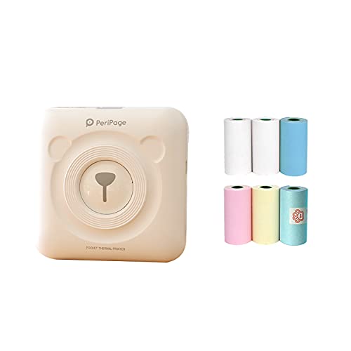 Portable Mini Printer, Mini Mobile Phone Photo Note Printer, 57mm Wireless Bluetooth Thermal Label Printer, Compatible with All Smart Phones, (White)