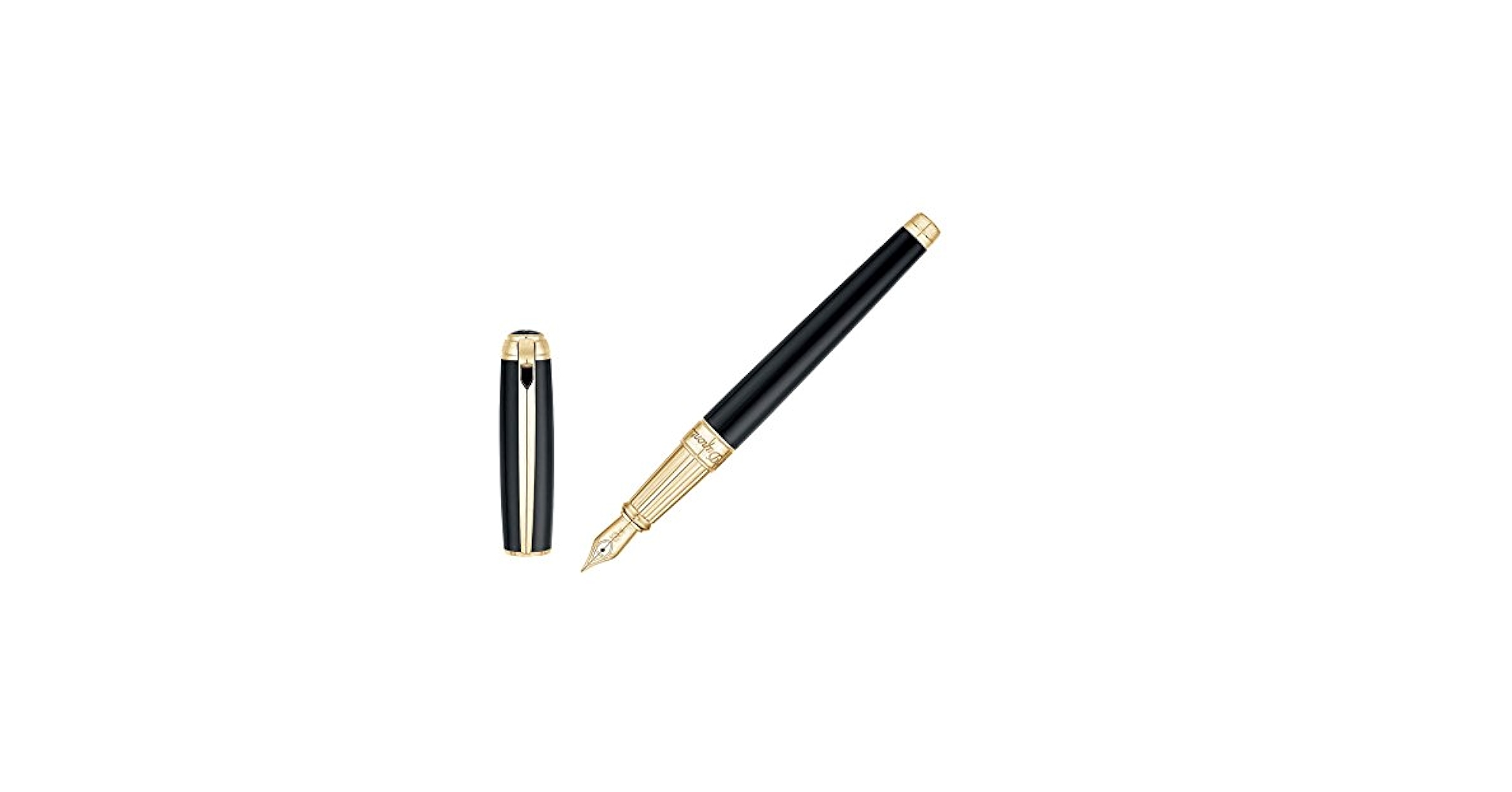 S.T. Dupont ブラック ゴールド 万年筆 18k Amazon | S.T.Dupont Line D ラージ万年筆 ブラック/ゴールド