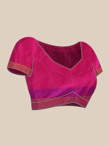 Image of Amazon Brand - Anarva Pattu Art Silk Woven Ready To Wear Saree Pink