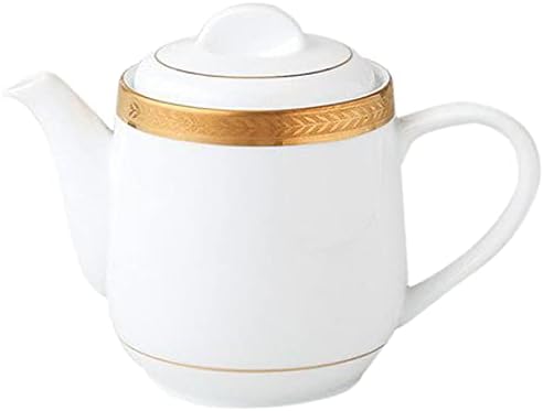 Victory Gold Pot Set of 10 (Pure White Reinforced Porcelain), 6.7 x 3.4 x 4.8 inches (17 x 8.6 x 12.2 cm), 19.3 fl oz (540 cc), [Hotel Restaurant, Cafe, Western Tableware, Restaurant, Commercial Use]