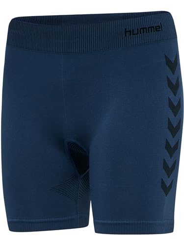 HUMMEL Damen First Seamless Tr Sht Tigh W Shorts, Blau, M-L EU