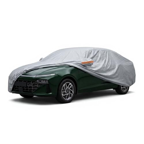 Image of myTVS 100% Waterproof Car Body Cover for Hyundai Verna - Custom-Fit, Double-Layer, UV & Dust Proof, Mirror Pockets & Elastic Clip Lock (CSK 6)