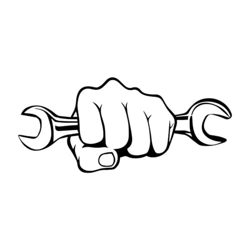 FAiruo Personalisierter Mechaniker hält einen Schraubenschlüssel lustiger Autoaufkleber Automobile Motorräder Zubehör Vinyl-Aufkleber 15 cm (Farbe: A)