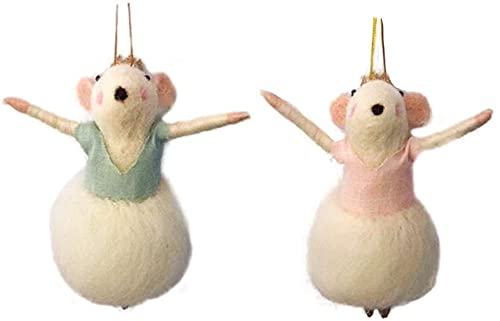 B & D Felted Wool Dancing Mice, Birthday Gift Wedding Gift ,Child Room Decoration, Christmas Decorations - Set Of 3 Cute Mouse Ornaments… #TOP2