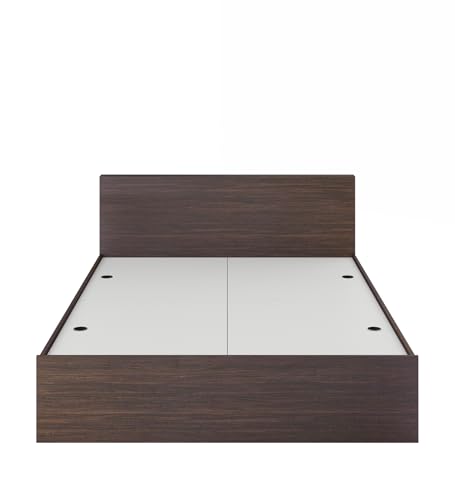 Image of Delta Queen Bed with Box Storage | Engineered Wood | Choco Walnut Finish | Sturdy & Classic | Knock-Down Assembly | 3 Years Warranty