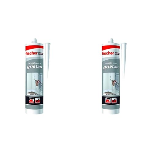 fischer - Masilla Acrílica Blanca para Relleno de Grietas, Reparaciones en Interiores, Pintable, Lavable con agua, Gran Adherencia Multimaterial y de Fácil Aplicación (300 ml) - Color Blanco