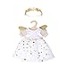 Heless 2152-Vestido para muñecas con diseño de ángel de la Guarda, con alas Diadema de Estrella, tamaño 35-45 cm, Color Blanco/Dorado (2152)