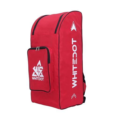 Image of WHITEDOT SPORTS Dot 2.1 Duffle Backpack Cricket Kitbag for Junior Professional Cricket Kit Bag-Sports with Inside Bat Pocket (Red)
