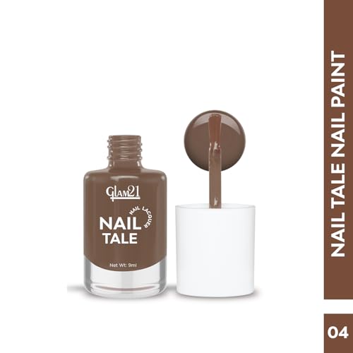 Image of Glam21 Nail Tale Nail Polish | Glossy Gel Finish | Rich Pigmentation | Chip Free | Quick Drying Formula | Long Lasting Nail Polish for Women | 9ml | Shade-04