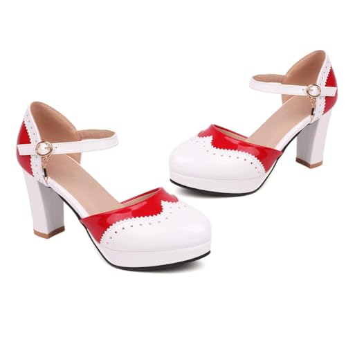 Image of FOREADA Mary Janes for Women Platform Heels Bow Kawaii Shoes Vintage Dress Pumps