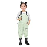 Kids Chest Waders with Boots Waterproof Bib Mud Dirty...