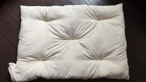 Rectangular Muslin Dog Bed Insert with Raw Cotton Filler, Natural Pet Bed Cushion Insert, Breathable Inner Pillow for Dog Bed Covers (Small 24"x15"x3")