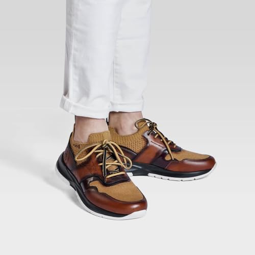 Men's Casual Dress Sneakers Breathable Leather Wool Knit Business Walking Shoes Comfortable Lightweight Lace Up Running Shoes2