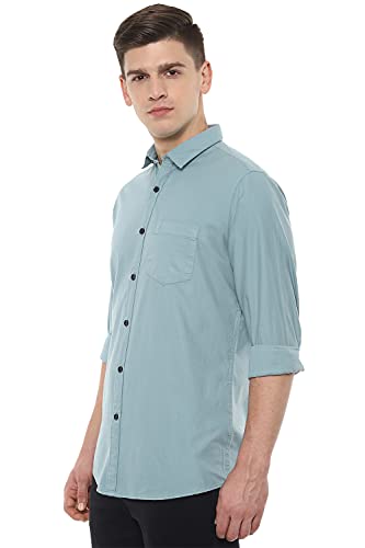 Image of Van Heusen Men's Cotton Slim Fit Solid Casual Shirt
