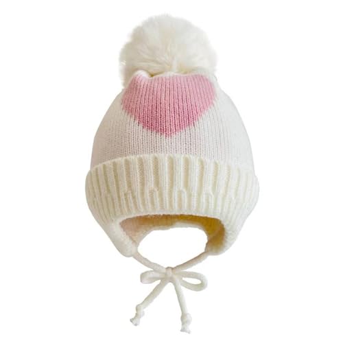 Winter Kids Hat Soft and Warm Knitted Beanie with Cute Pom-pom Winter Hats Suitable for Boys and Girls