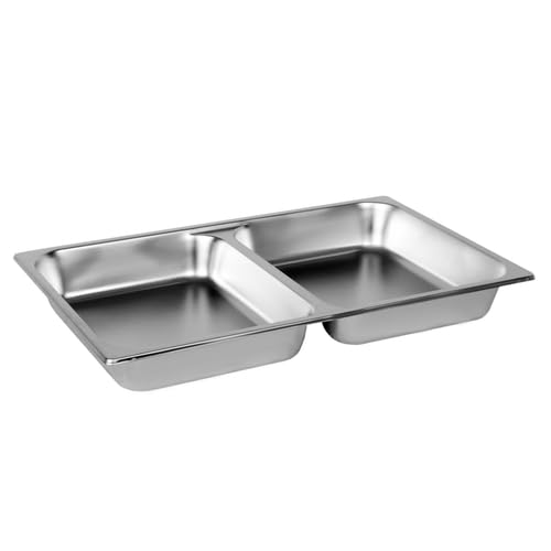 FSE STPA3022 Steam Table Pan, Full Size 2-1/2" deep, Divided, 24 Gauge, 18/8 Stainless Steel, NSF (Made in China)