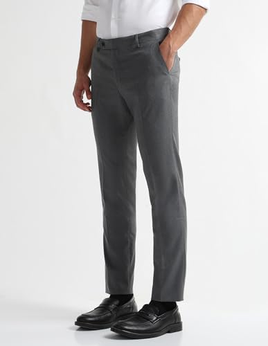 Image of Arrow Mens Charcoal-Grey Pants ARAEOTR1982 30