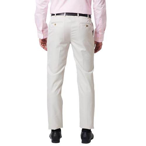 Image of Raymond Slim Fit Poly Viscose Blend Structure Pattern Flat Front Formal Trouser