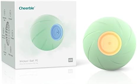 [3 Interactive Modes]Cheerble Intelligent Interactive Dog Toy Ball with LED Lights,Wicked Ball PE,Madeof Natural Rubber,Jumping Activation Ball for Medium/Large Dog B'day Gift,DC Rechargeable 3.08in