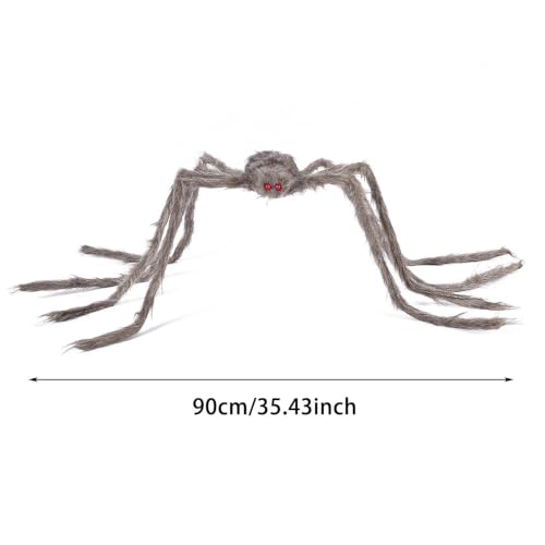 2 Pieces Horror Theme Creepy Giant Halloween Spiders for Outdoor Decor - image 2