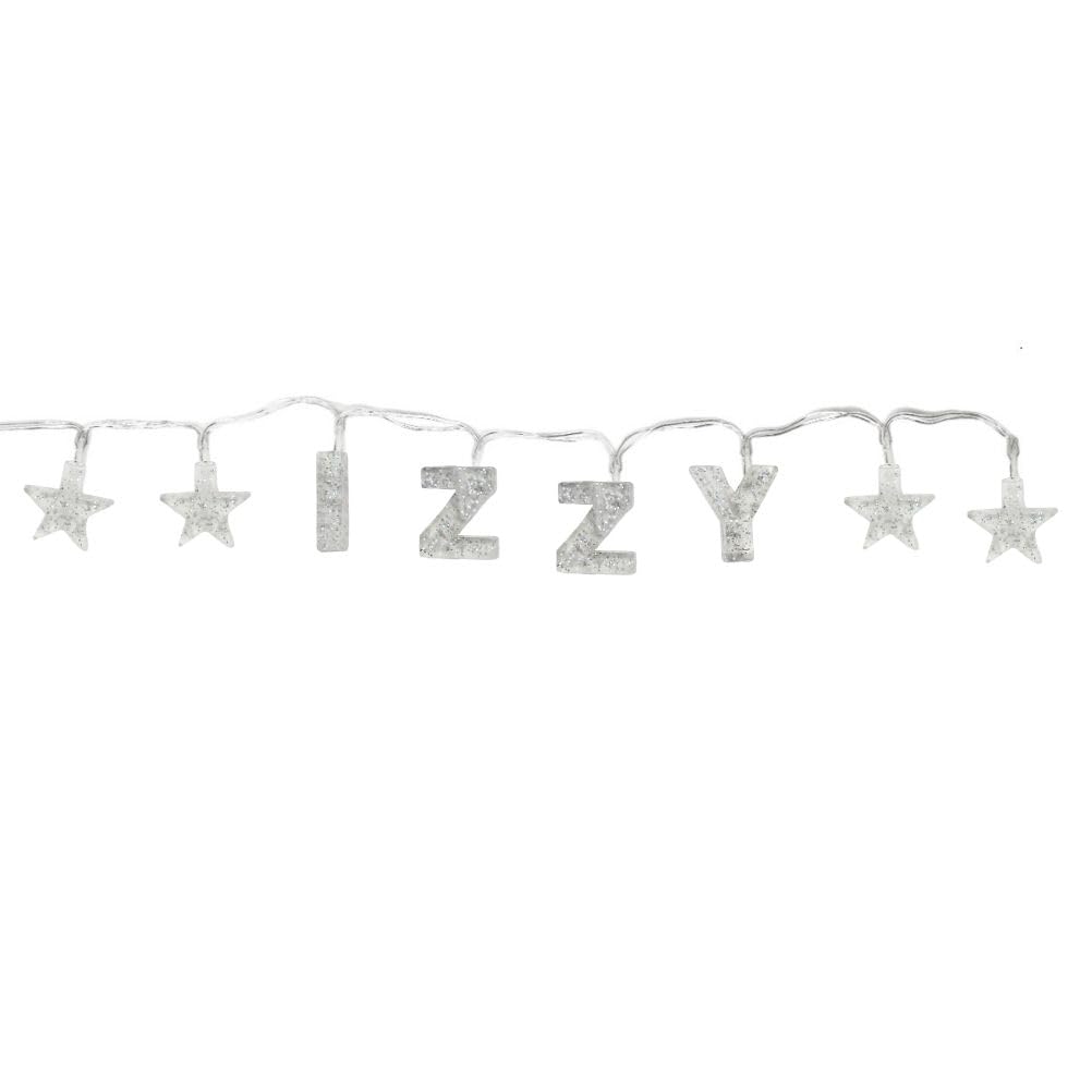Gifts Direct 2 U IZZY - Indoor Decorative LED String Lights Hanging Decorations Light Up Your Name in LED Clear Lights