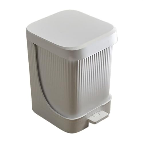 Caneca cuadrada de plástico con tapa y pedal 2.6 Gal miniatura 1