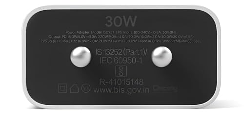 Image of 30W Original Type C Fast Charging Power Adapter for 9 Pro /9 /8 Pro /8 /8a, Pixel 7 Pro /7 /7A, Pixel 6 Pro /6 /6A, Tablet /Buds /Chrome Books & Other USB C Devices Quick Charger Support - 30 watt,White