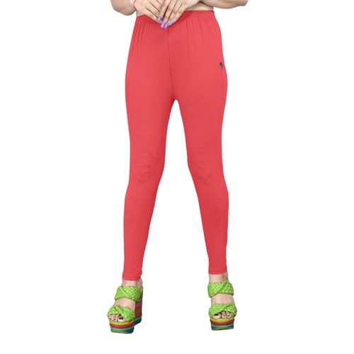 Image of Women's Solid Mid Rise Slim Fit Ankle Length Leggings - Comfortable and Stylish Yoga Pants for Workout, Running and Everyday Wear