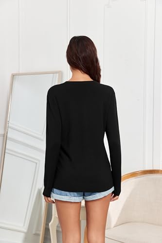 TASAMO Women's Lightweight Button Down Cardigan Sweaters Long Sleeve Classic V Neck Knit Soft Shrugs with Pocket2