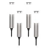 siatom ソーラーライト 屋外 IP65防水 明るい おしゃれ 埋め込み 自動点灯/消灯 スポットライト ガーデンライト 360度照明範囲 最大12時間連続点灯 防塵 光度センサー 庭 玄関 車道 歩道 景観 ライトアップ 防犯 (白く、銀4個)