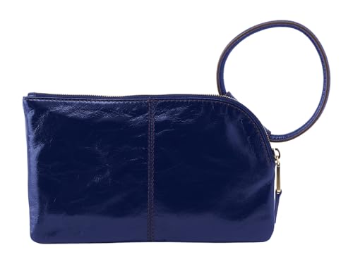 Image of HOBO Sable Leather Wristlet Clutch with Circular Handle, Zippered Closure, Credit Card Organizer, & Interior Zip Pocket