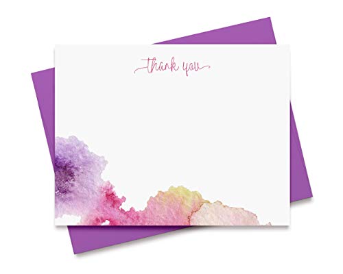 Watercolor Thank You Cards with Envelopes Set of 10 Notes Stationary for Women Stationery Notecards