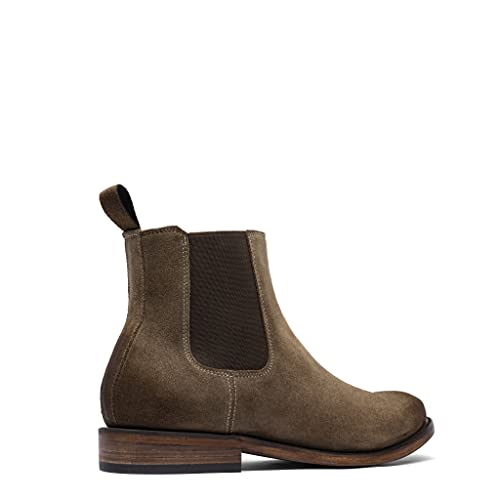 Image of Mezcalero|Suede leather chelsea boots for men - Matt Army (10.5)